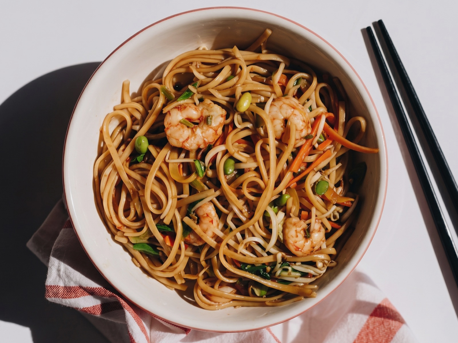 Noodle bowl with shrimp